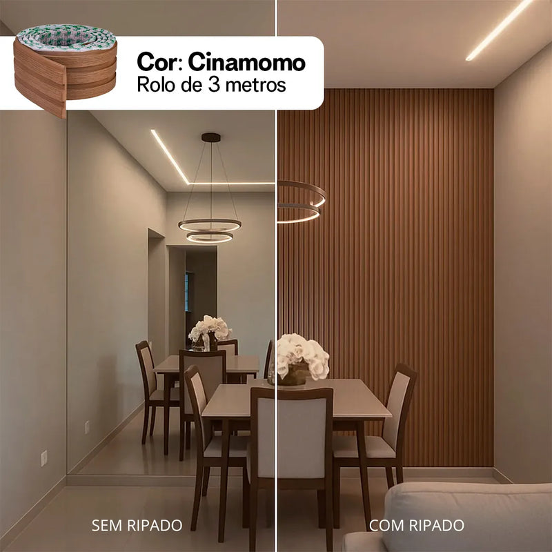 Kit Painel Ripado Autocolante 3M Laminado  | Linha Madeto | DIY