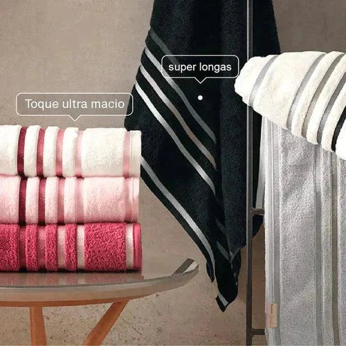 Kit Com 10 Toalhas - Super Banhão Fio Penteado